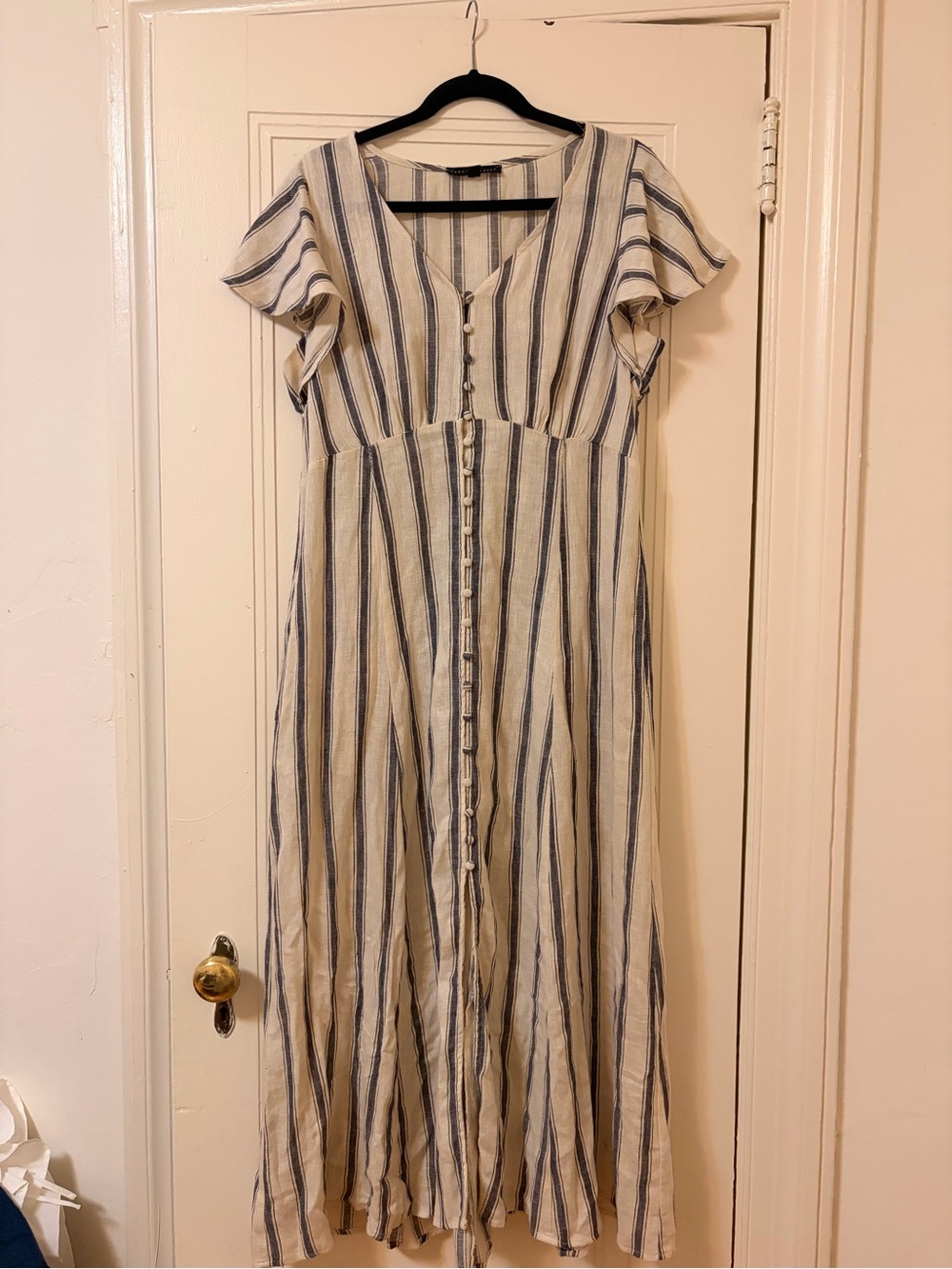 Jane and Delancey Cream Maxi Dress with Stripes
